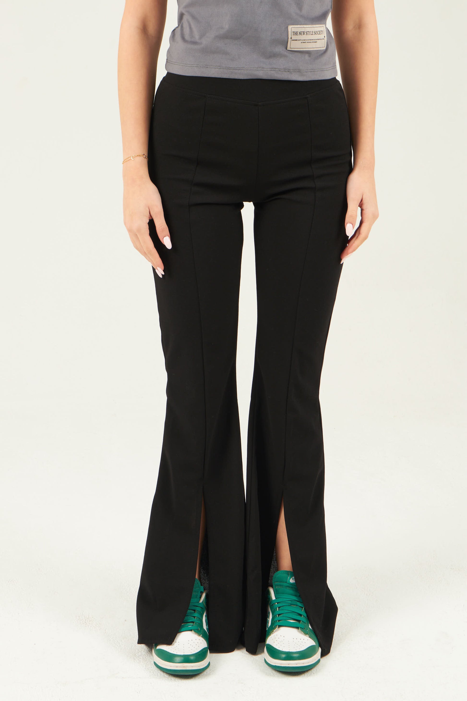 Black New Style Body Shaper Slit Pants – The New Style Society.com